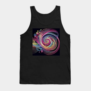 Psychedelic looking abstract illustration spirograph swirls Tank Top